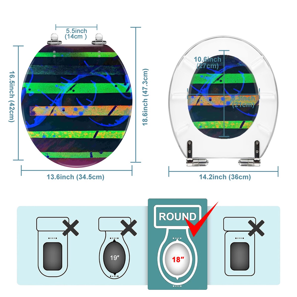 Gavin Scott Universal Toilet Seat w/Matching Soft-close Lid