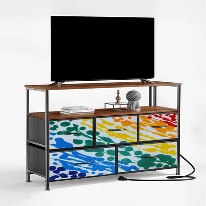 Gavin Scott TV Stand w/5 Drawer Dresser & Charging Station