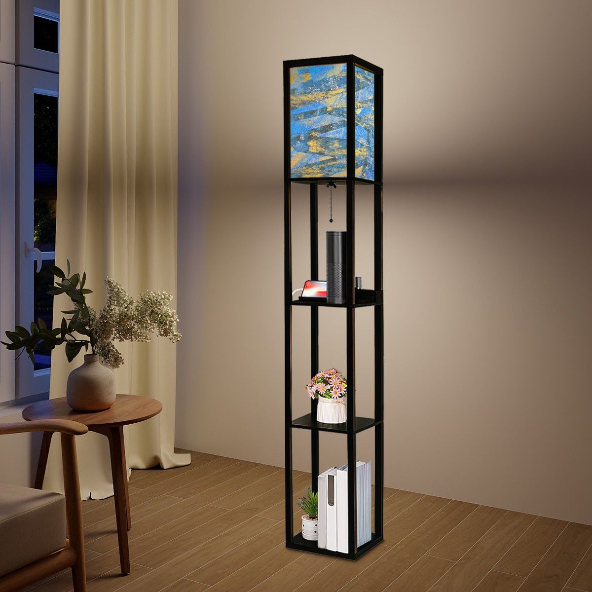 Gavin Scott Floor Lamp with Shelves (2 Colors)
