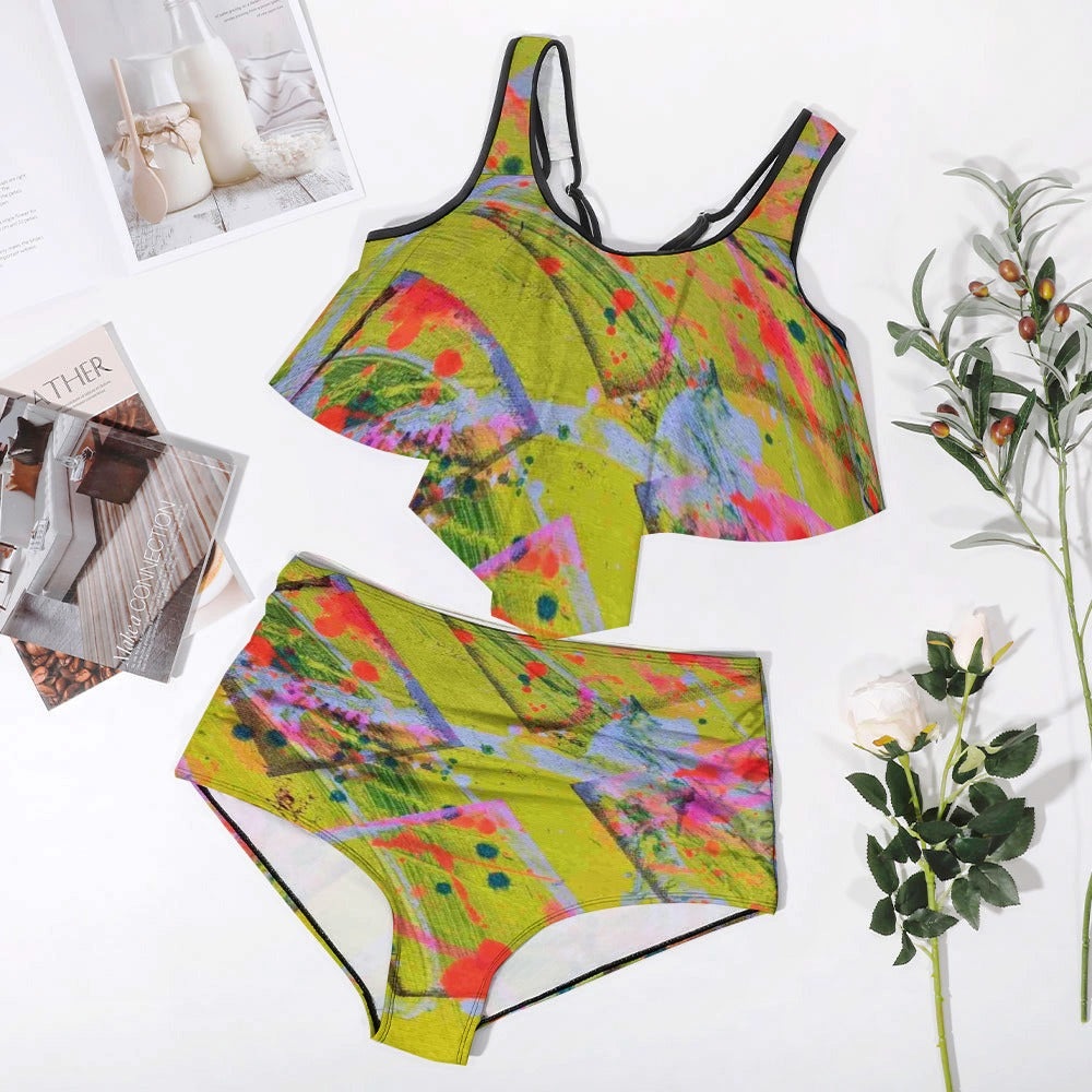 Gavin Scott Ruffled Two Piece Swimsuit (Femme XL-4XL)