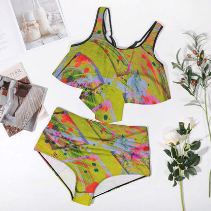Gavin Scott Ruffled Two Piece Swimsuit (Femme XL-4XL)