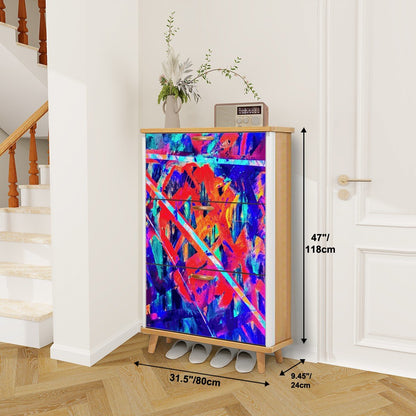 Gavin Scott Wood & Leather Shoe Cabinet