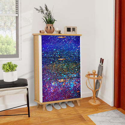 Gavin Scott Wood & Leather Shoe Cabinet