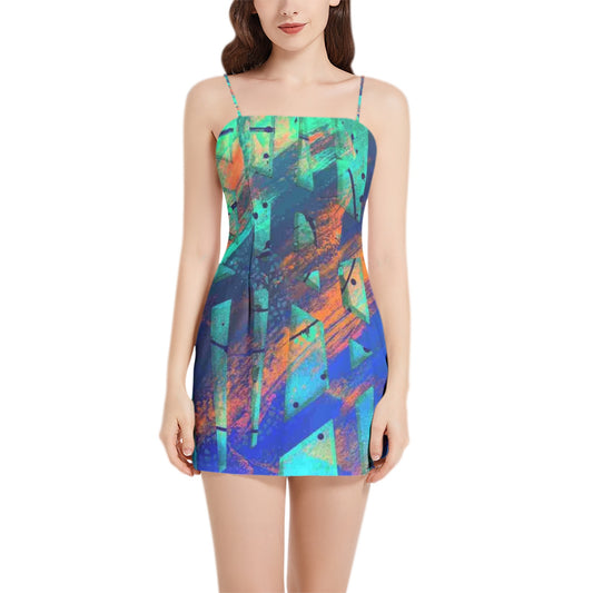 Gavin Scott Sleeveless Spaghetti Strap Mini Dress (Femme XS-3XL)