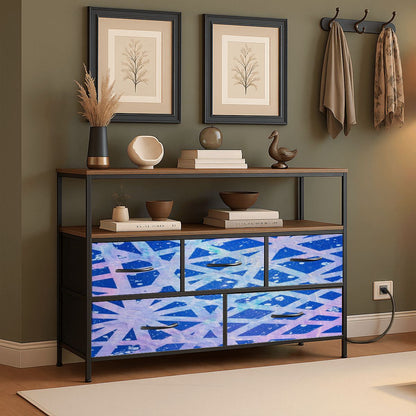 Gavin Scott TV Stand w/5 Drawer Dresser & Charging Station