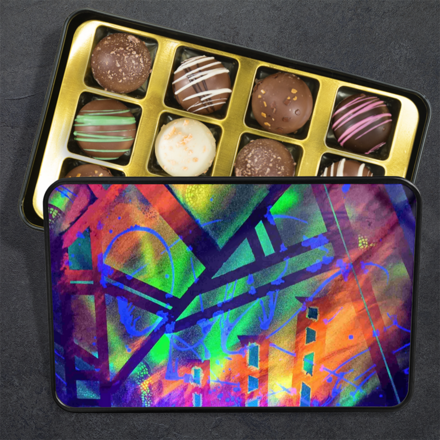 Gavin Scott Chocolate Truffle Keepsake Gift Tin (12 Count)