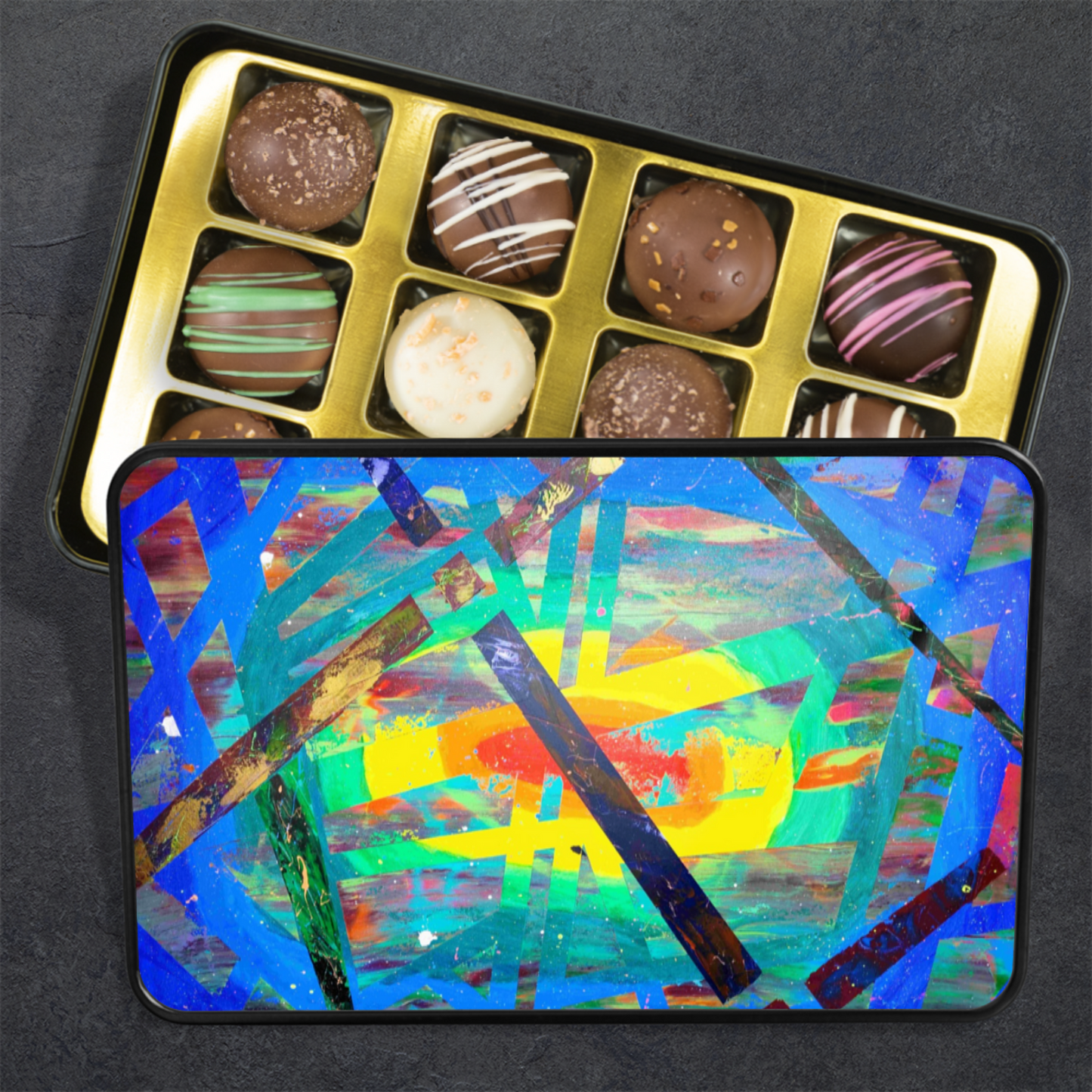 Gavin Scott Chocolate Truffle Keepsake Gift Tin (12 Count)