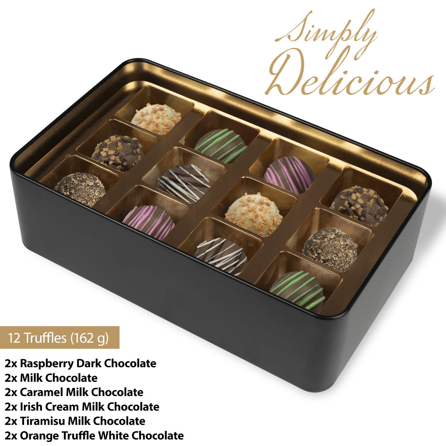 Gavin Scott Chocolate Truffle Keepsake Gift Tin (12 Count)