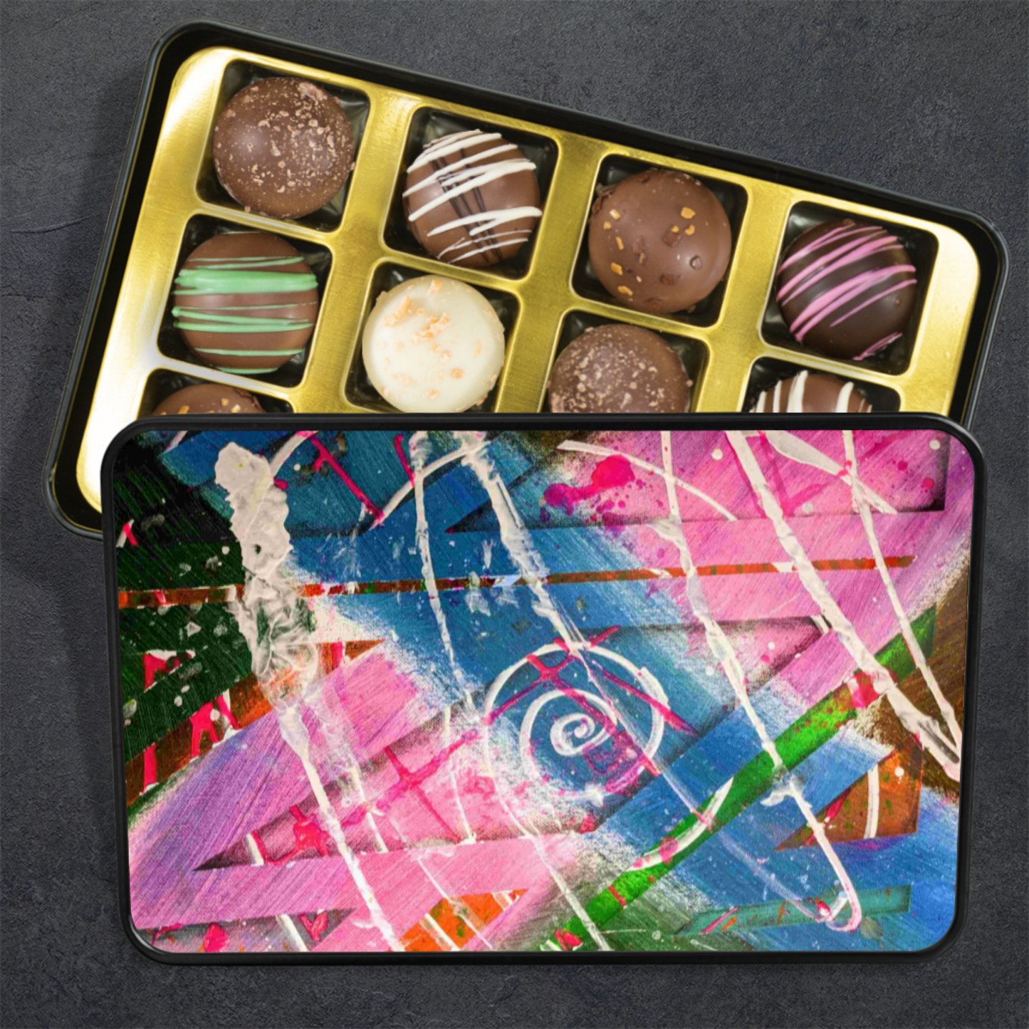 Gavin Scott Chocolate Truffle Keepsake Gift Tin (12 Count)
