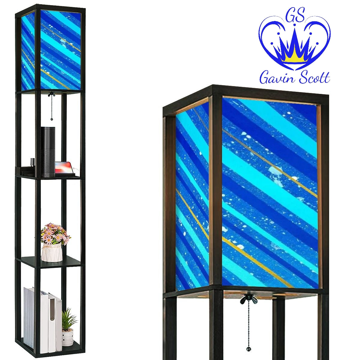 Gavin Scott Floor Lamp with Shelves (2 Colors)