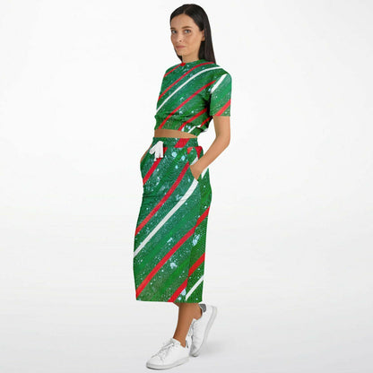 Gavin Scott Cropped Top & Full Skirt Set (Femme XS-XL)