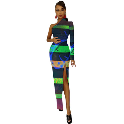 Gavin Scott Half Sleeve Slit Dress (Femme XS-L)