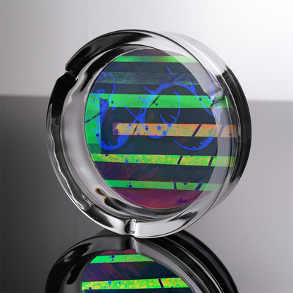 Gavin Scott Round Glass Ashtray with 3 Slots