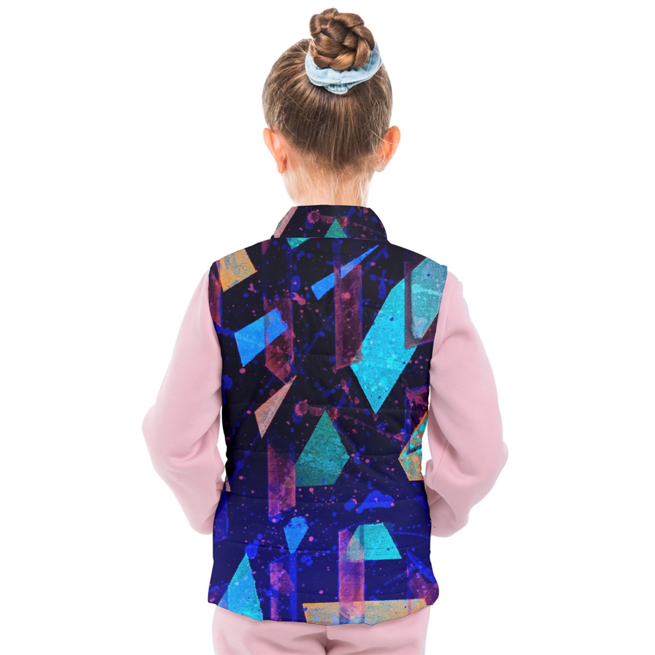 Gavin Scott Puffer Vest w/White Lining & Light Blue Zipper (Youth/Petite Genderless 2-16)