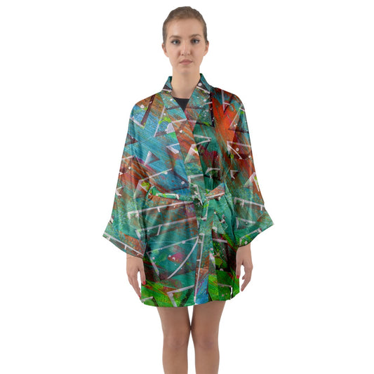 Gavin Scott Long Sleeve Satin Kimono (Femme XS-3XL)