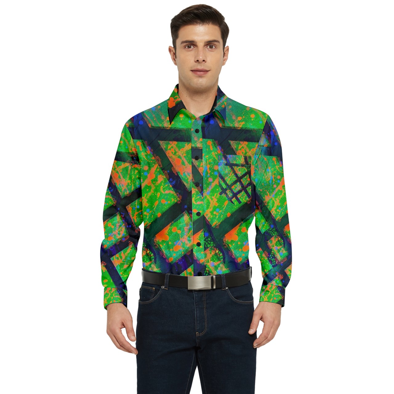 Gavin Scott Long Sleeve Dress Shirt w/Chest Pocket (Masc XS-5XL)