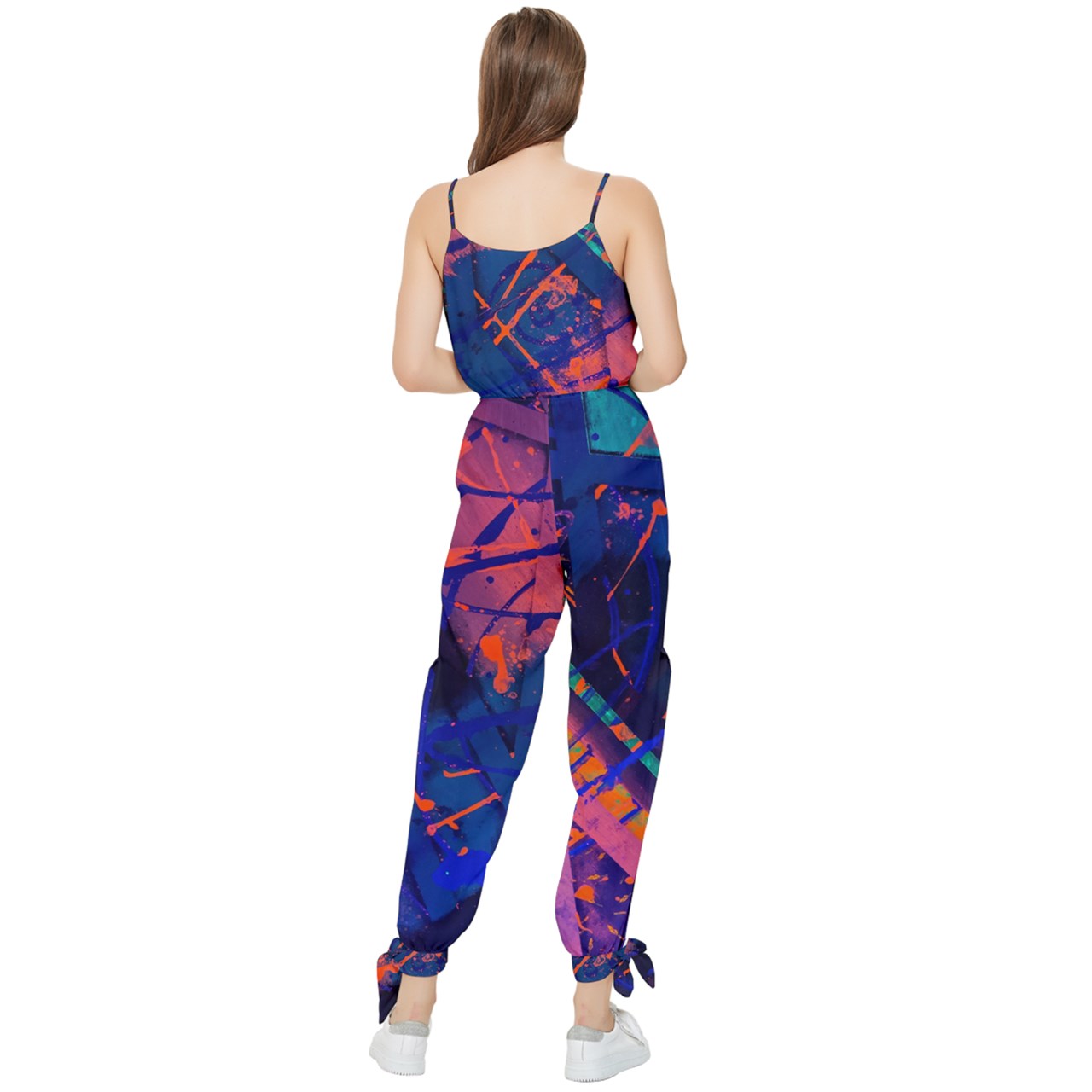 Gavin Scott Sleeveless Jumpsuit with Ankle Ties (Femme XS-5XL)