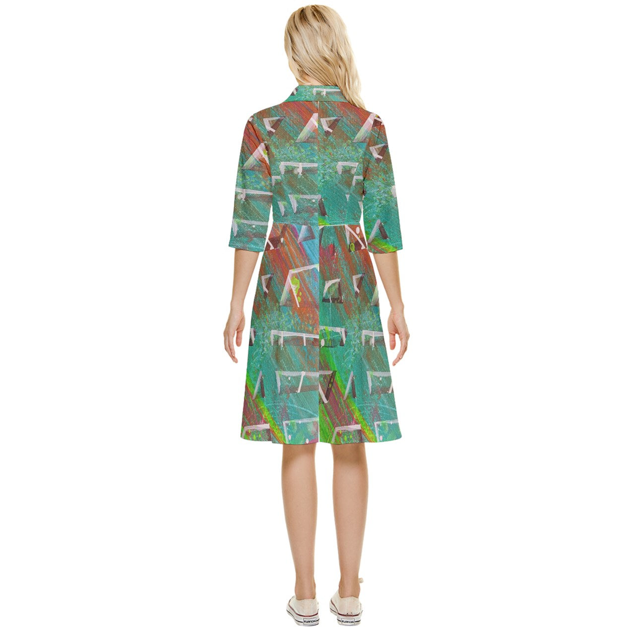 Gavin Scott Button Top Knee Length Dress (Femme XS-5XL)