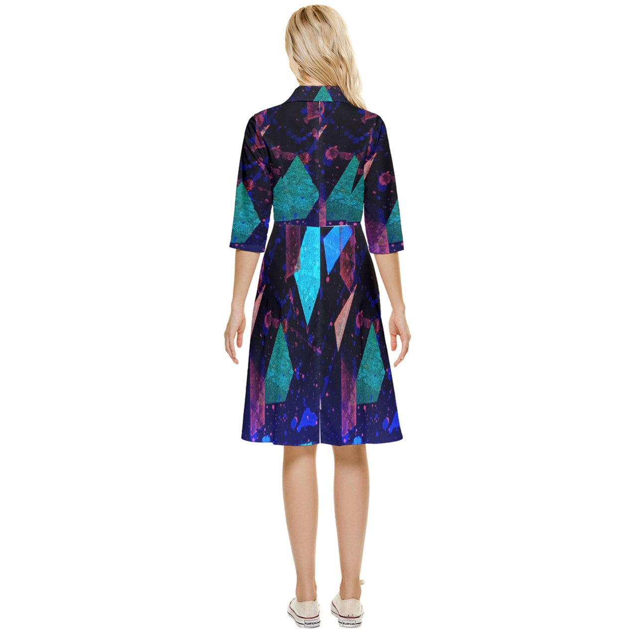 Gavin Scott Button Top Knee Length Dress (Femme XS-5XL)