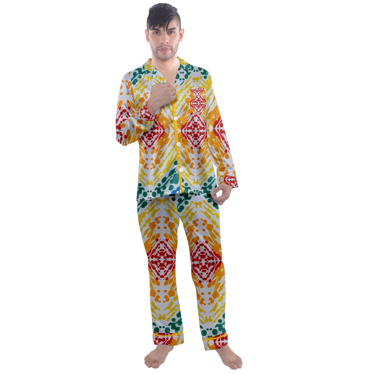 Gavin Scott PRIDE Long Sleeve Satin Pajamas Set (Masc XS-5XL)