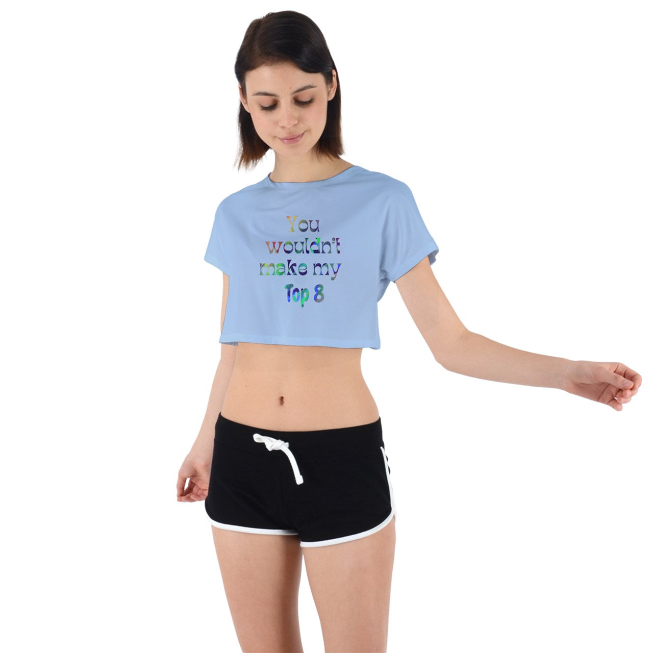 Gavin Scott "YOU WOULDN'T MAKE MY TOP 8" Tie Back Crop Tee (Femme XS-3XL)