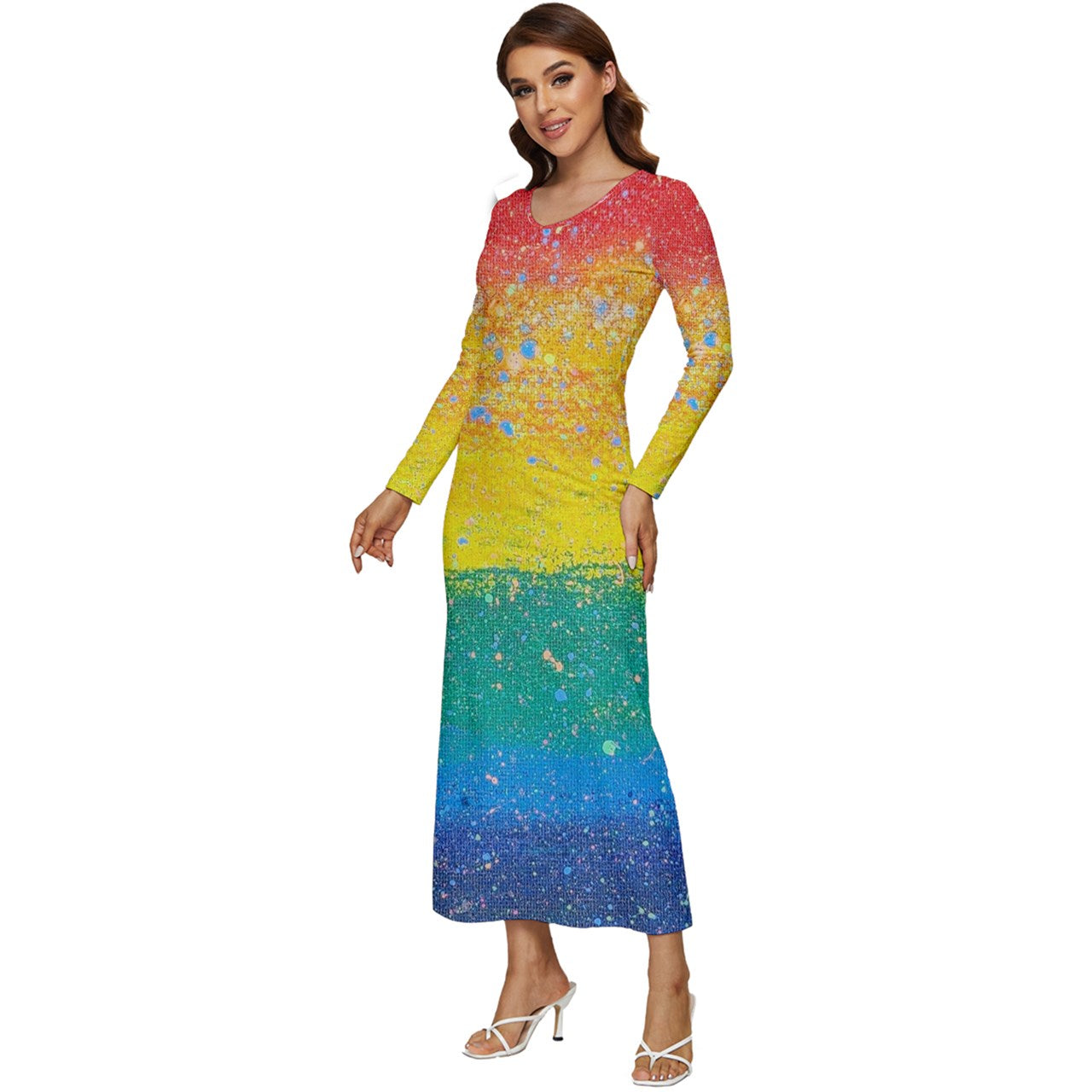 Gavin Scott PRIDE Full Length Velour Longline Dress (Femme XS-5XL)