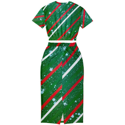 Gavin Scott Cropped Top & Full Skirt Set (Femme XS-XL)