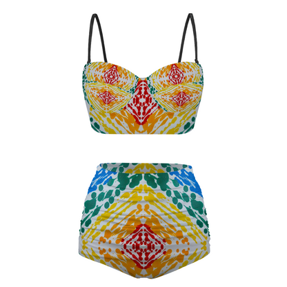 Gavin Scott High Waist Two Piece Bikini Swimsuit (Femme S-2XL)