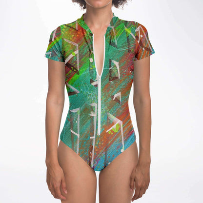 Gavin Scott Short Sleeve Festival Catsuit w/UPF 50+ Sun Protection (Femme XS-XL)