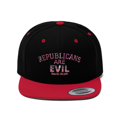Gavin Scott REPUBLICANS ARE EVIL Flat Bill Hat