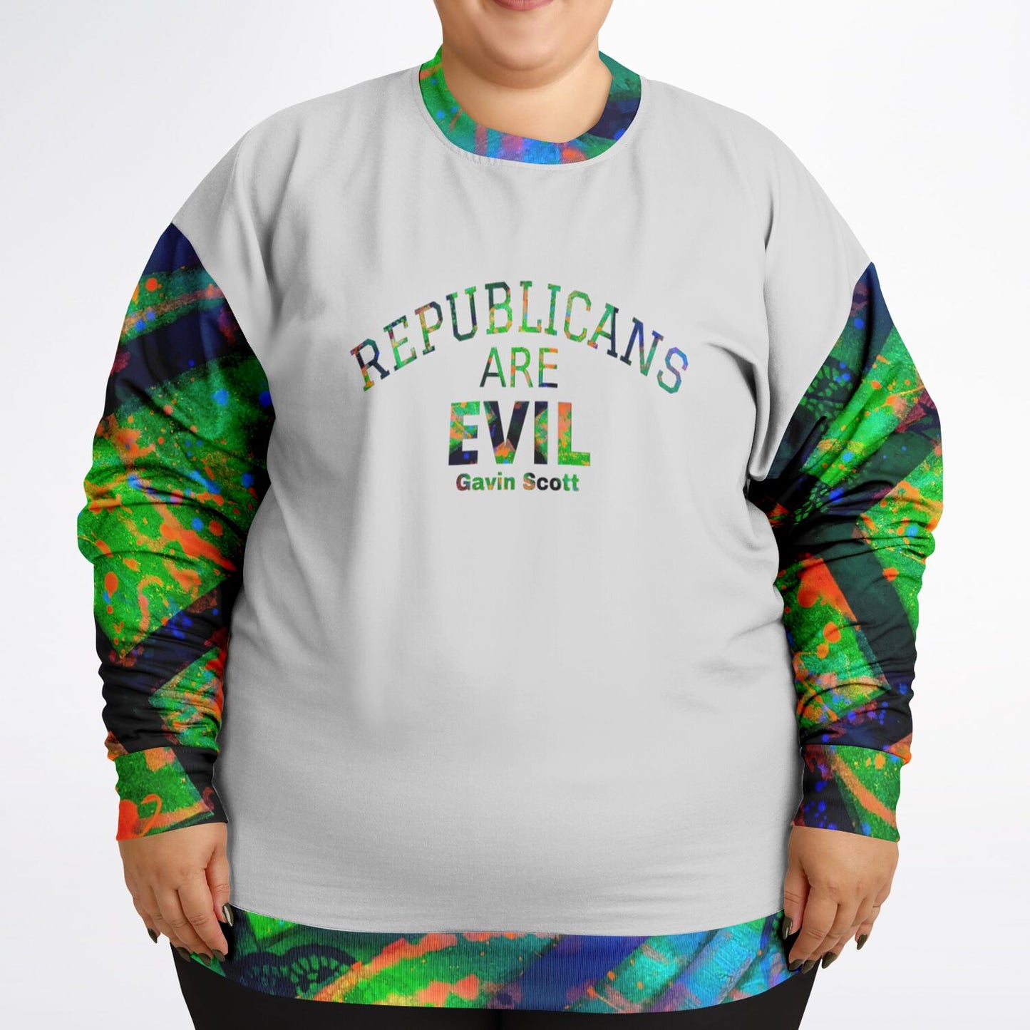 Gavin Scott "Republican Are Evil" Long Sleeve Sweater and Jogger Set (Genderless 2XL-6XL)