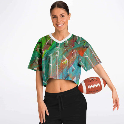 Gavin Scott Cropped Football Jersey w/Black Collar (Femme XS-XL)