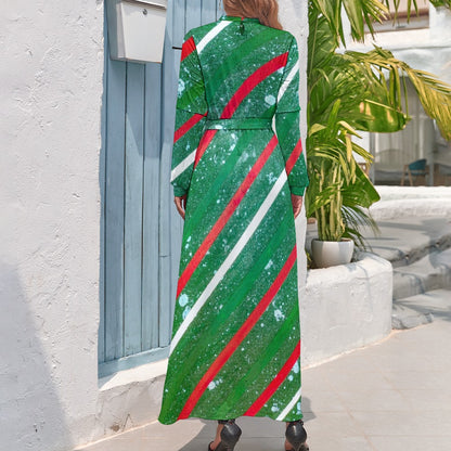 Gavin Scott High Neck Belted Full Length Dress (Femme XS-XL)