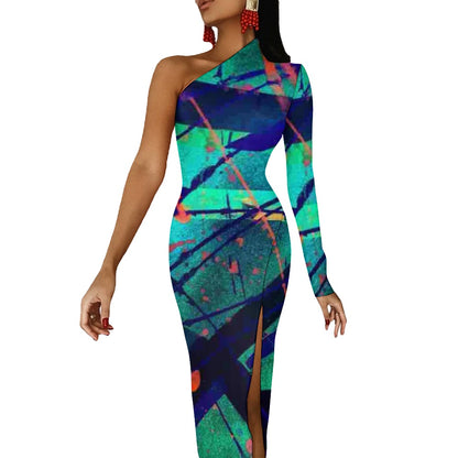 Gavin Scott Half Sleeve Slit Dress (Femme XS-L)