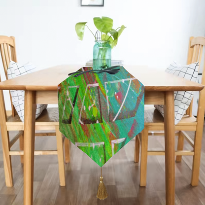 Gavin Scott Double-Sided Table Runner with Tassel Pendants