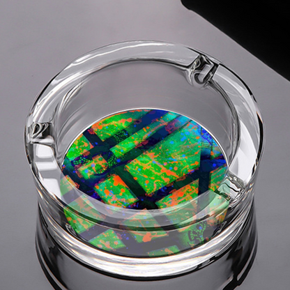 Gavin Scott Round Glass Ashtray with 3 Slots