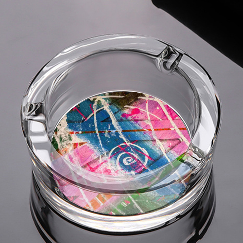 Gavin Scott Round Glass Ashtray with 3 Slots