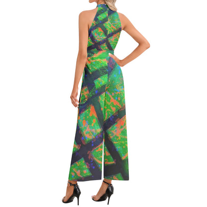 Gavin Scott Halter Neck Buckle Belted Jumpsuit (Femme XS-3XL)