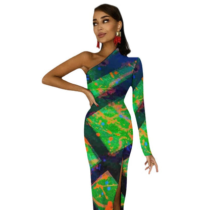 Gavin Scott Half Sleeve Slit Dress (Femme XS-L)