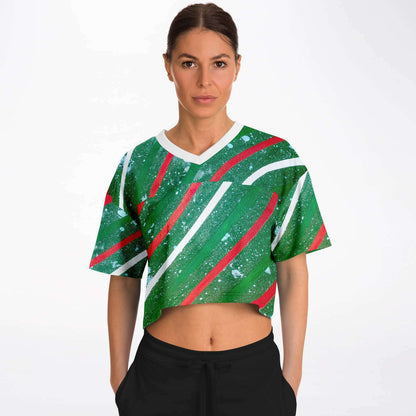 Gavin Scott Cropped Football Jersey w/White Collar (Femme XS-XL)