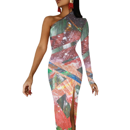 Gavin Scott Half Sleeve Slit Dress (Femme XS-L)