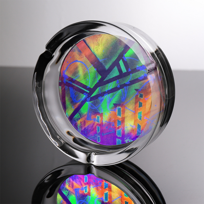 Gavin Scott Round Glass Ashtray with 3 Slots