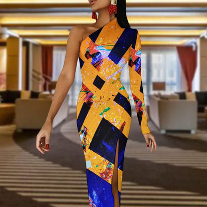 Gavin Scott Half Sleeve Slit Dress (Femme XS-L)