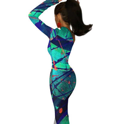 Gavin Scott Half Sleeve Slit Dress (Femme XS-L)