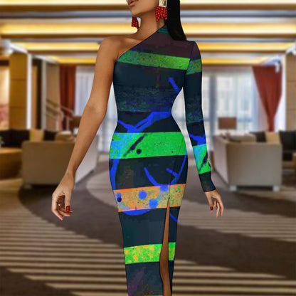 Gavin Scott Half Sleeve Slit Dress (Femme XS-L)