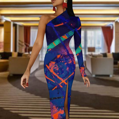 Gavin Scott Half Sleeve Slit Dress (Femme XS-L)