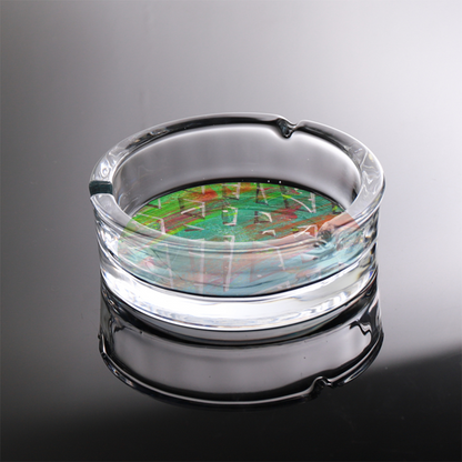 Gavin Scott Round Glass Ashtray with 3 Slots