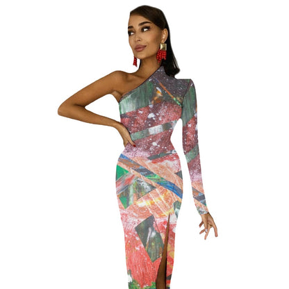 Gavin Scott Half Sleeve Slit Dress (Femme XS-L)