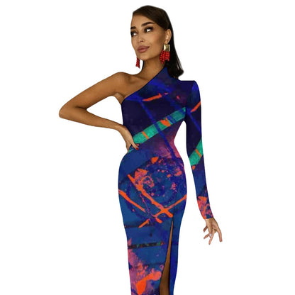Gavin Scott Half Sleeve Slit Dress (Femme XS-L)