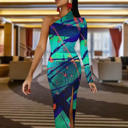 Gavin Scott Half Sleeve Slit Dress (Femme XS-L)